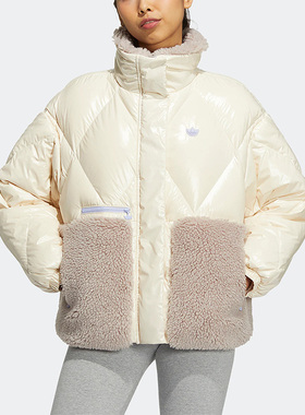 Adidas/阿迪达斯正品三叶草女仿羊羔绒运动休闲舒适羽绒服 HS9524