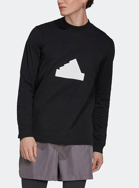 Adidas/阿迪达斯正品秋冬男子运动休闲舒适印花长袖T恤HG2058