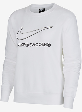 Nike/耐克 正品SWOOSH时尚运动女子长袖圆领套头卫衣 DJ6947-100