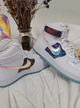 Nike/耐克正品Air Force 1 AF1女子运动高帮板鞋DC2111-191