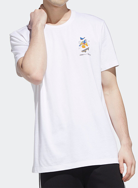 Adidas/阿迪达斯正品唐老鸭联名款男士印花运动短袖GJ5644