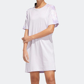 女子圆领运动连衣裙中长款 Adidas 新款 夏季 T恤HF2478 阿迪达斯正品