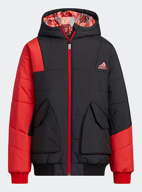 Adidas/阿迪达斯正品休闲大童时尚连帽保暖运动棉衣 HC2720
