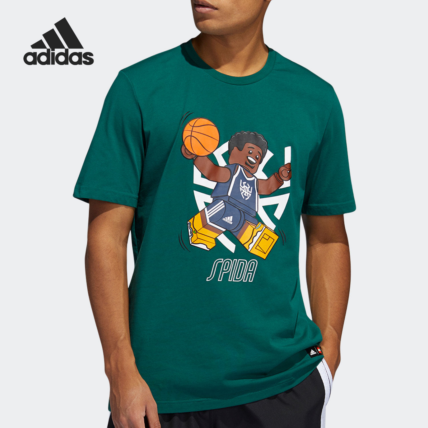 Adidas/阿迪达斯正品新款乐高积木联名男子篮球短袖T恤 GU2716