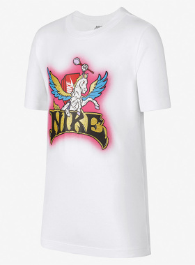 Nike/耐克正品夏新款大童运动休闲舒适独角兽印花短袖 DR9722-100