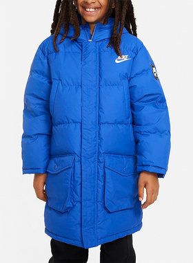 Nike/耐克正品冬季新款大童保暖简约长款羽绒服FV3074-480
