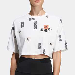 新款 Adidas 阿迪达斯正品 夏季 T恤HM5284 女子运动休闲透气印花短袖