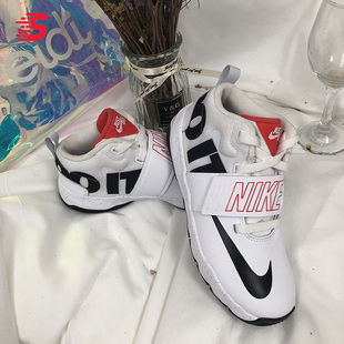 Nike/耐克正品低帮系带魔术贴大童运动篮球鞋 AQ9976-100