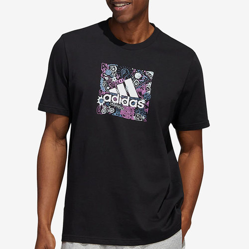 阿迪达斯男子印花短袖T恤
