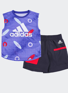 Adidas/阿迪达斯正品夏季新款小童休闲运动2件套 GT1734
