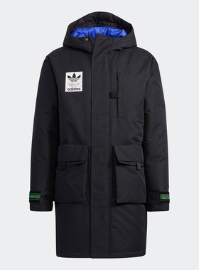 Adidas/阿迪达斯正品三叶草男羊羔绒马甲羽绒服两件套 H58062