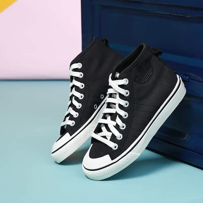 帆布休闲高帮板鞋阿迪达斯正品女