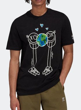 Adidas/阿迪达斯正品三叶草新款男子舒适运动休闲短袖T恤 HR7113