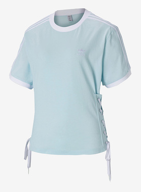 Adidas/阿迪达斯正品三叶草LACED TEE 女子透气运动短袖T恤HK5063