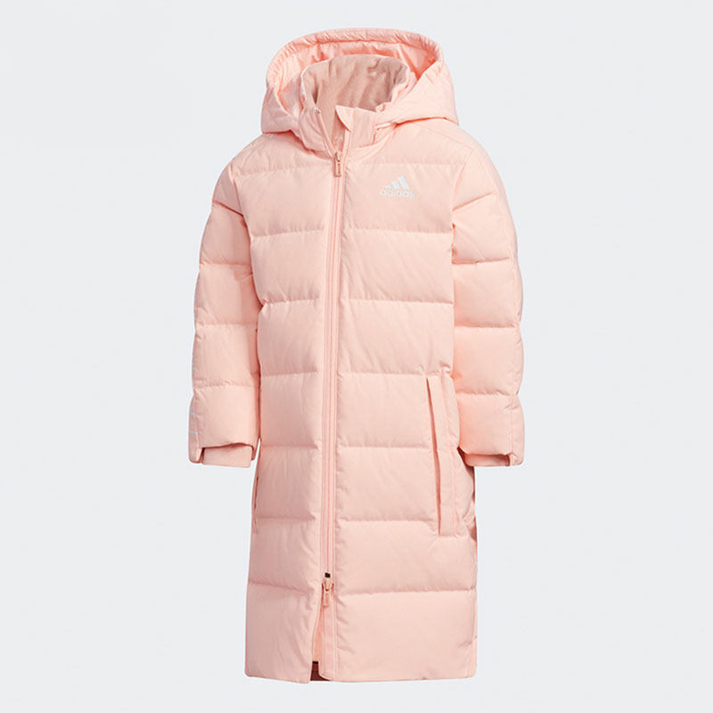 Adidas/阿迪达斯正品儿童冬季连帽舒适长款训练运动羽绒服 GL1339