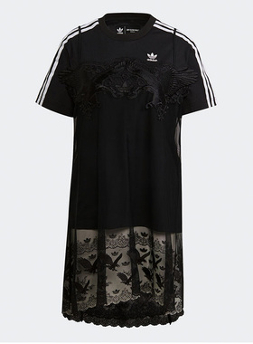 Adidas/阿迪达斯正品三叶草夏运动休闲女子连衣裙T恤 H59018