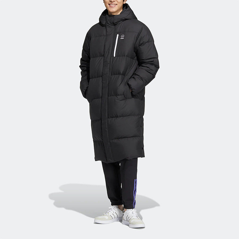 Adidas/阿迪达斯正品NEO保暖中长款男女同款运动休闲羽绒服HN4786
