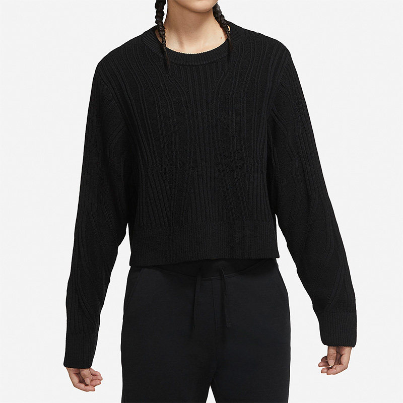 Nike/耐克正品YOGA女子瑜伽短款运动休闲毛衣针织衫 DM6993-010,运动服/休闲服装,运动卫衣/套头衫,淘宝优惠券,粉丝福利购,淘宝优惠卷