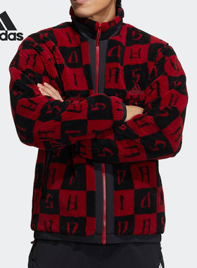 Adidas/阿迪达斯正品时尚双面可穿男子摇粒绒保暖针织外套 H39241