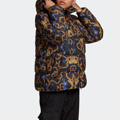 阿迪达斯正品三叶草连帽羽绒服