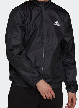 Adidas/阿迪达斯正品 男子运动休闲跑步训练防风夹克外套 H18415