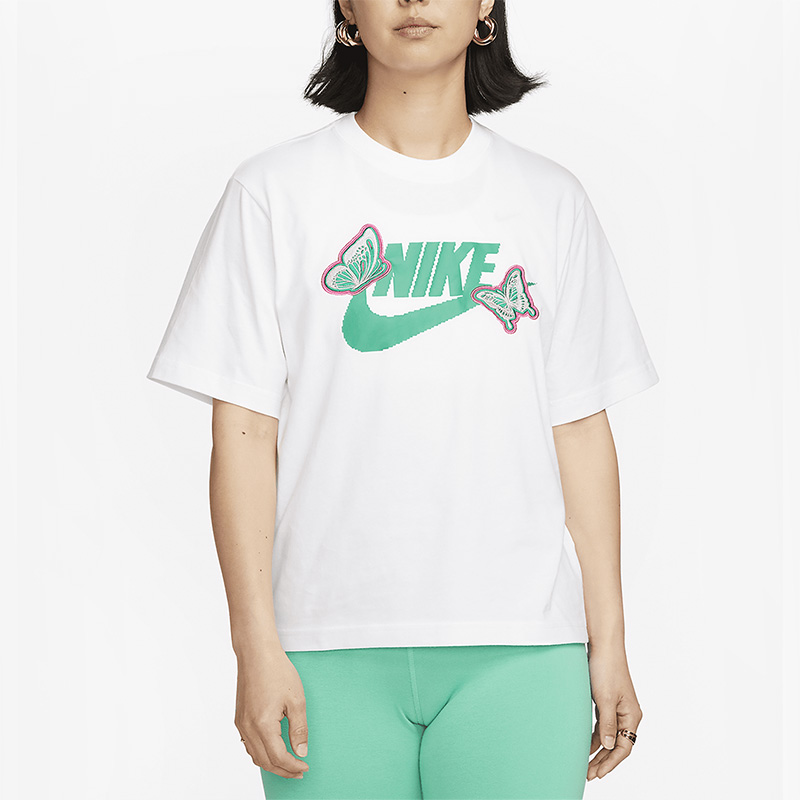 耐克女子新款时尚健身运动短袖