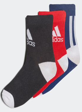 Adidas/阿迪达斯正品新款儿童透气休闲运动三双装袜子 H16377