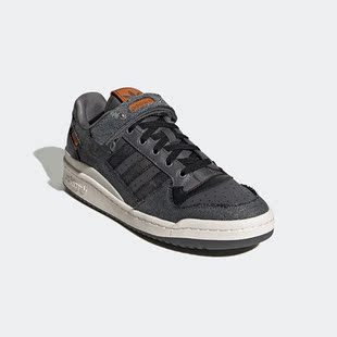 阿迪达斯正品 休闲男女透气板鞋 三叶草 LOW HQ6335 FORUM Adidas