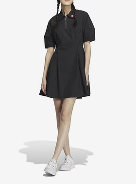 Adidas/阿迪达斯正品neo草莓熊女子新款运动翻领连衣裙IP4022
