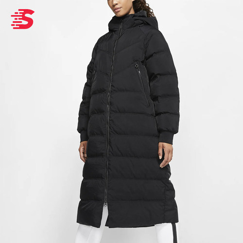 nike耐克女连帽长款保暖羽绒服