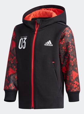 Adidas/阿迪达斯正品 小童训练连帽茄克运动外套 CV5384 CV5385