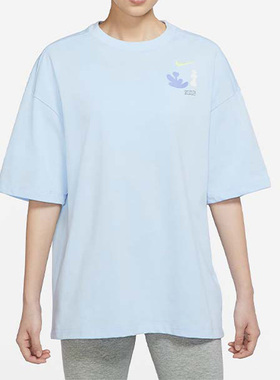 Nike/耐克正品夏季新款女子舒适印花休闲短袖上衣 DX6150-441
