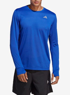 Adidas/阿迪达斯正品春季新款男子跑步运动套头长袖T恤HR6600