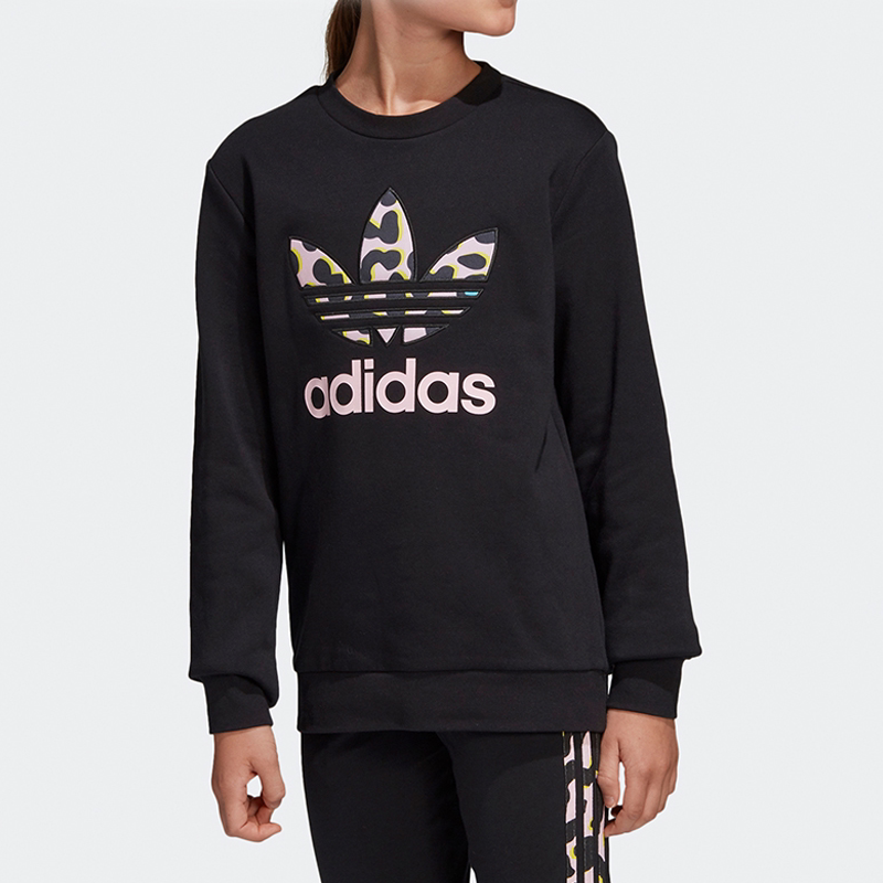 adidas/阿迪达斯正品三叶草 lz crew 大童装圆领套头卫衣fm9989