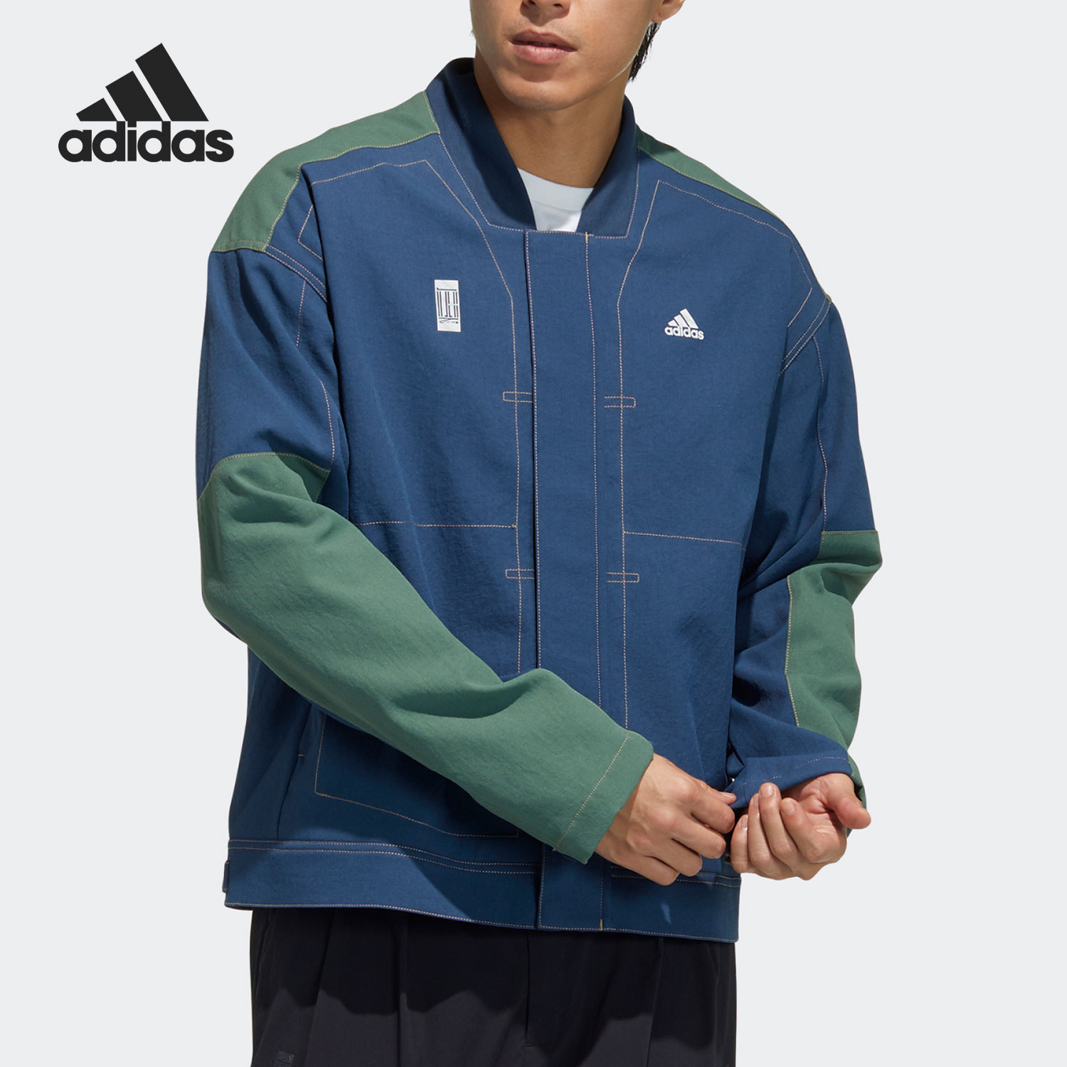 Adidas/阿迪达斯正品新款男子武极运动服蓝绿拼接夹克 GP0905 运动服/休闲服装 运动茄克/外套 原图主图