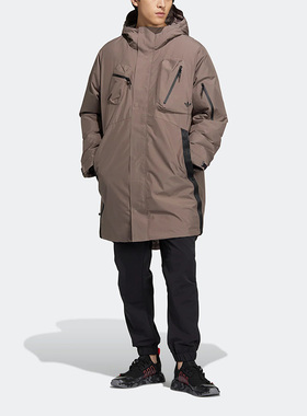 Adidas/阿迪达斯正品UTILITY DOWN 男子连帽运动休闲羽绒服HS9470