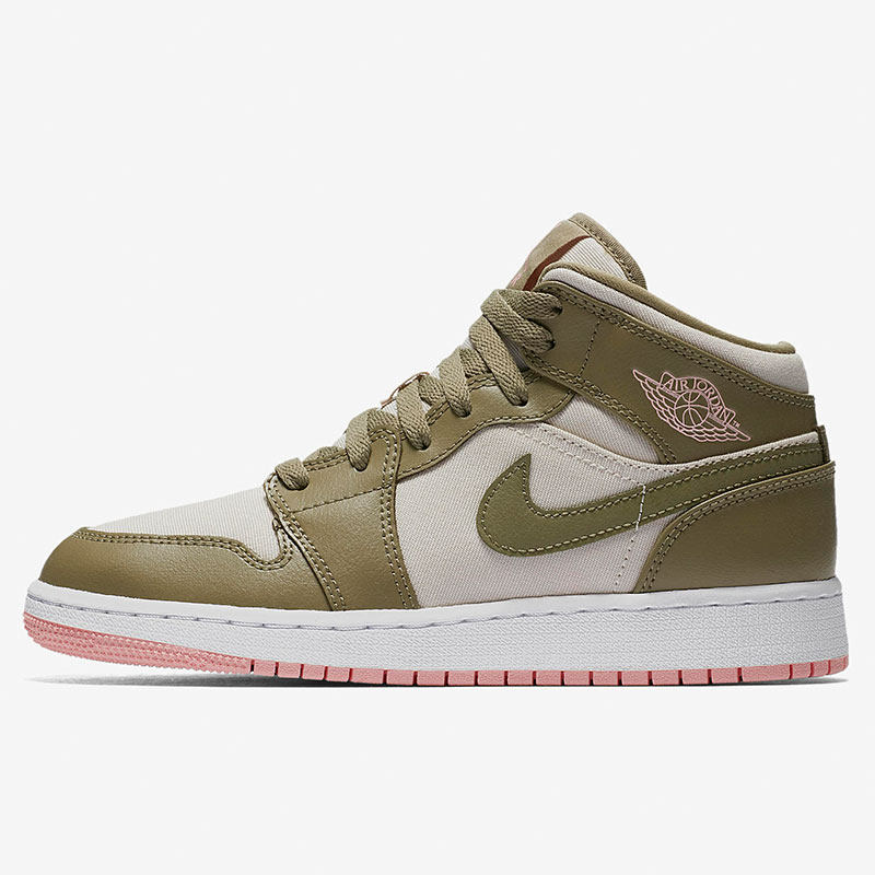 nike/耐克正品air jordan1 mid aj1女子gs大童板鞋555112-225