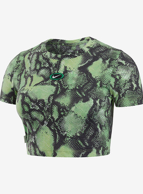Nike/耐克正品夏季女子时尚透气短款印花短袖T恤DV3318-362