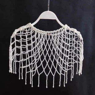 卿本佳人仿珍珠云肩串珠假领子汉服旗袍新中式明制民国风轻奢复古