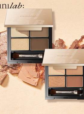 minilab光影流转眼影盘四色眼影高光修容眉粉大地色眼影化妆品