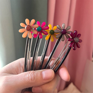 韩国进口Aznavour阿兹娜AZ正品小雏菊发夹女一字夹马尾卡盘发横夹