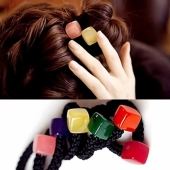 Aznavour韩国进口阿兹娜AZ正品 糖果果冻色方块发圈发绳头绳皮筋