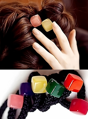 Aznavour韩国进口阿兹娜AZ正品 糖果果冻色方块发圈发绳头绳皮筋