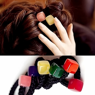 Aznavour韩国进口阿兹娜AZ正品 糖果果冻色方块发圈发绳头绳皮筋