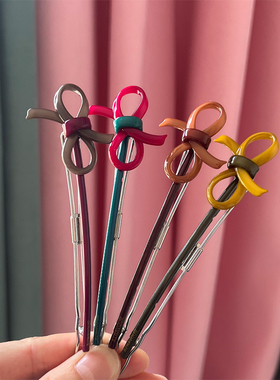 AZNAVOUR韩国进口阿兹娜正品百搭简约蝴蝶结盘发一字夹横夹马尾夹