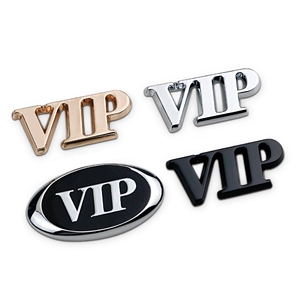 新款个性VIP车标汽车VIP侧标装饰贴改装金属VIP尾标徽标划痕车贴