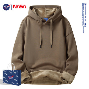 男士卫衣2025秋冬潮流宽松美式重磅连帽加绒加厚休闲外套上衣