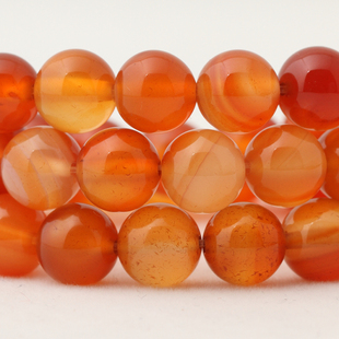 3-10mm天然花红玛瑙散珠圆珠 首饰品配件diy手工串珠手链制作材料