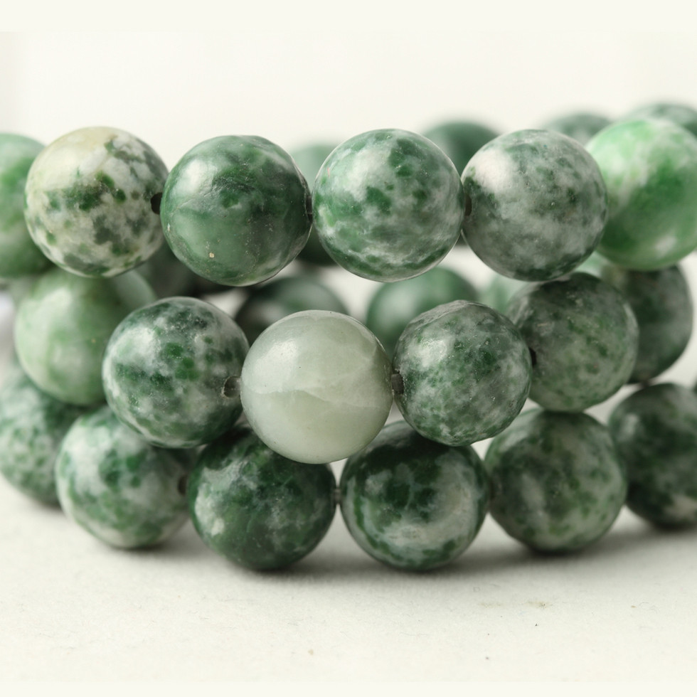 天然青点石圆珠散珠玉石珠 饰品配件diy手工串珠手链项链制作材料