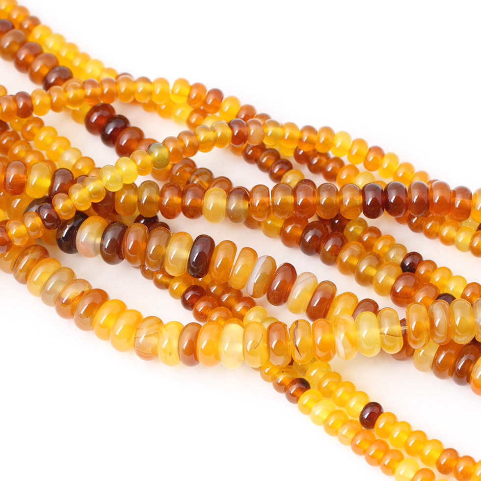 6-10mm琥珀色玛瑙算盘珠子 隔珠隔片diy佛珠材料星月金刚菩提垫片